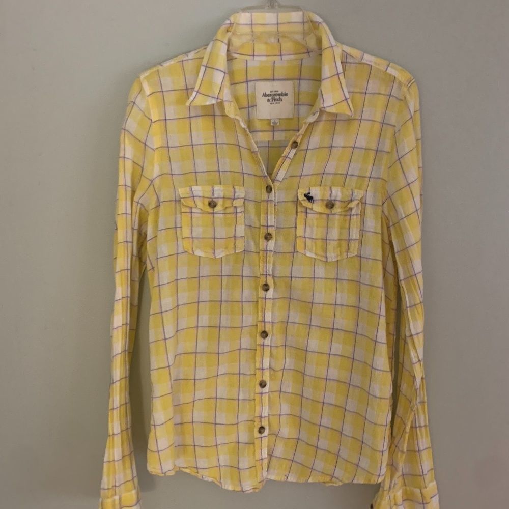 Abercrombie & Fitch Button Down Cotton/Linen  Shirt